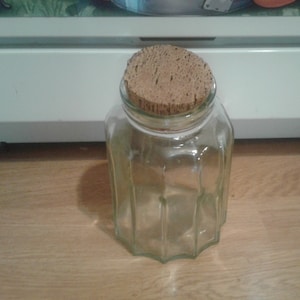 Late 20th Century Large Italian Elephant Glass Jar With Cork Lid