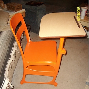 Your Choice--Painted Wood and Metal School Desk / Kids Furniture / Antique School Desk / Home Schooling / Industrial School Desk