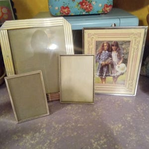 Assorted Silver Metal Picture Frames--Wedding Table Numbers--Set of 4