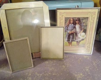 Marcos de fotos de metal plateado surtidos - Números de mesa para bodas - Juego de 4