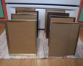 Vintage / Antique Gold Metal 8 x 10 Picture Frames / Wedding Table Numbers / Hollywood Regency / Home Decor