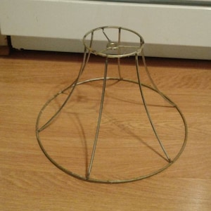 Vintage Round Chrome Metal 7 1/2&quot; Tall Lamp Shade Frame