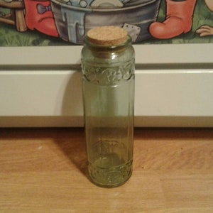 Vintage Clear Glass Spaghetti Jar with Cork - Kitchen Storage