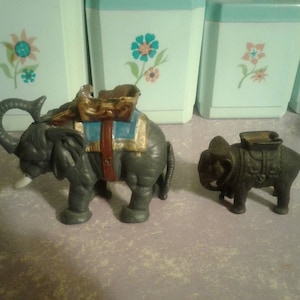 Vintage Cast Iron Elephant Banks: Mechanical & Solid, Home Decor