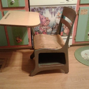 Antique Wood & Metal School Desk--(Color and Size Choice)