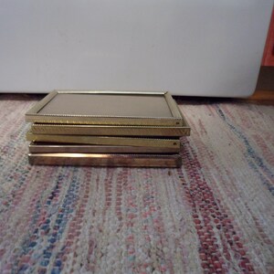 Vintage Gold Metal 5 x 7 Picture Frames--Wedding Table Numbers--Set of 5 image 2