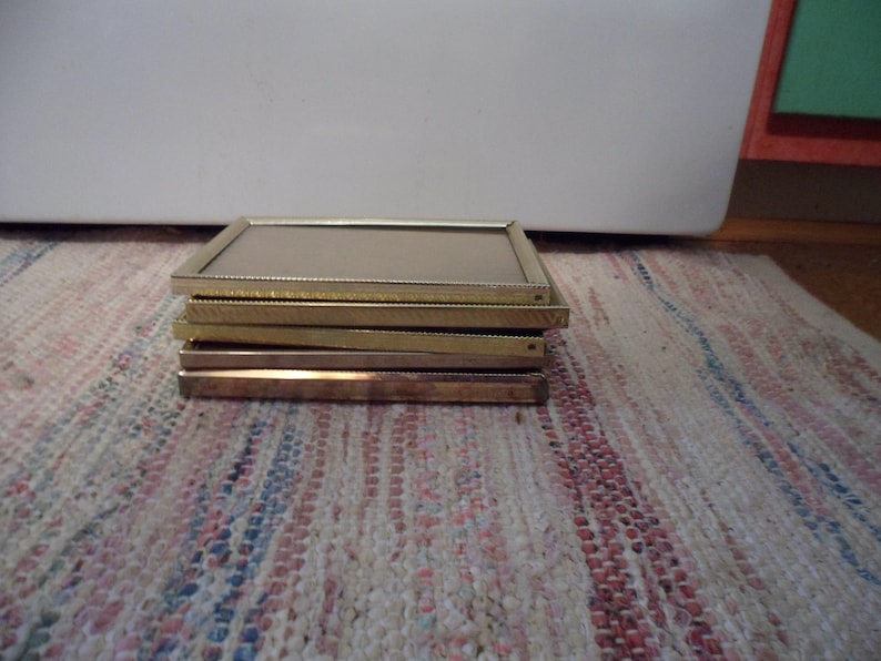 Vintage Gold Metal 5 x 7 Picture Frames--Wedding Table Numbers--Set of 5 image 2