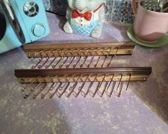 Express shipping only--Wood & Metal Hanging Tie Rack--Jewelry Display--(your choice)