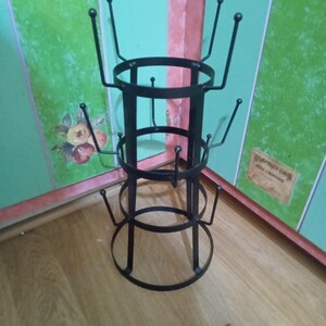 Round Black Metal Bottle Tree--(18 1/2" Tall)