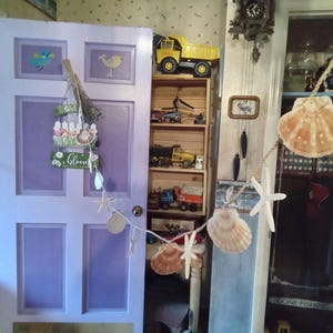Handmade Seashell Starfish Garland: Beach Wedding Decor, 7 1/2 Ft