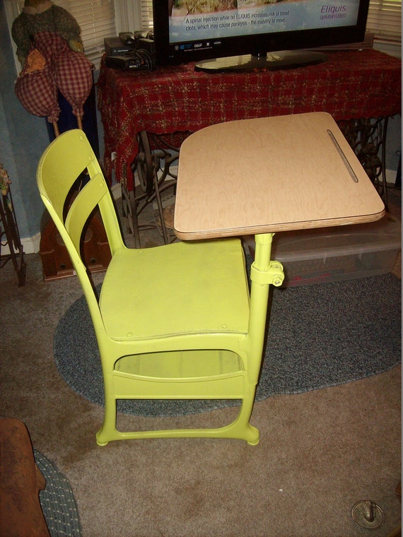 Vintage Antique Lime Green Painted Distressed Wood And Metal Etsy