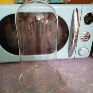 Tall Vintage Clear Glass Cloche with Glass Stand - Wedding Home Decor