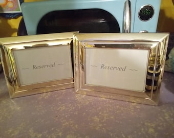 Marcos de fotos plateados a juego de 5 x 7 pulgadas - Números de mesa para bodas - Juego de 2