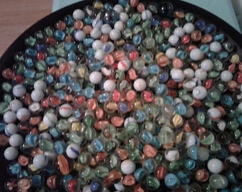 Vintage Assorted Colorful Glass Marbles