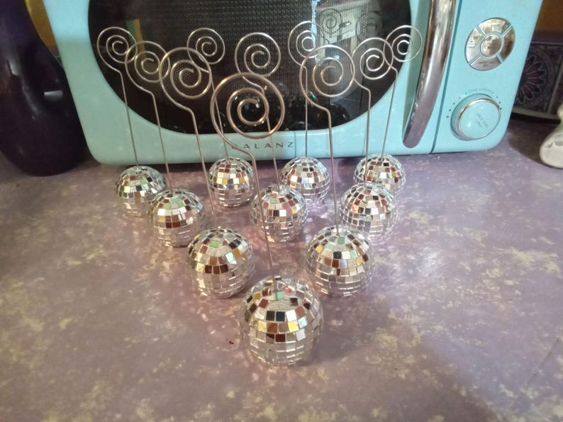 mini mirror balls table decor