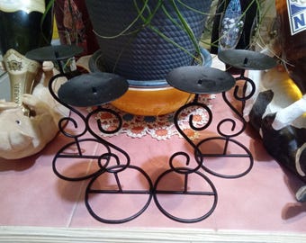 Black Metal Swirly Candle Holders--(7 1/2" tall)