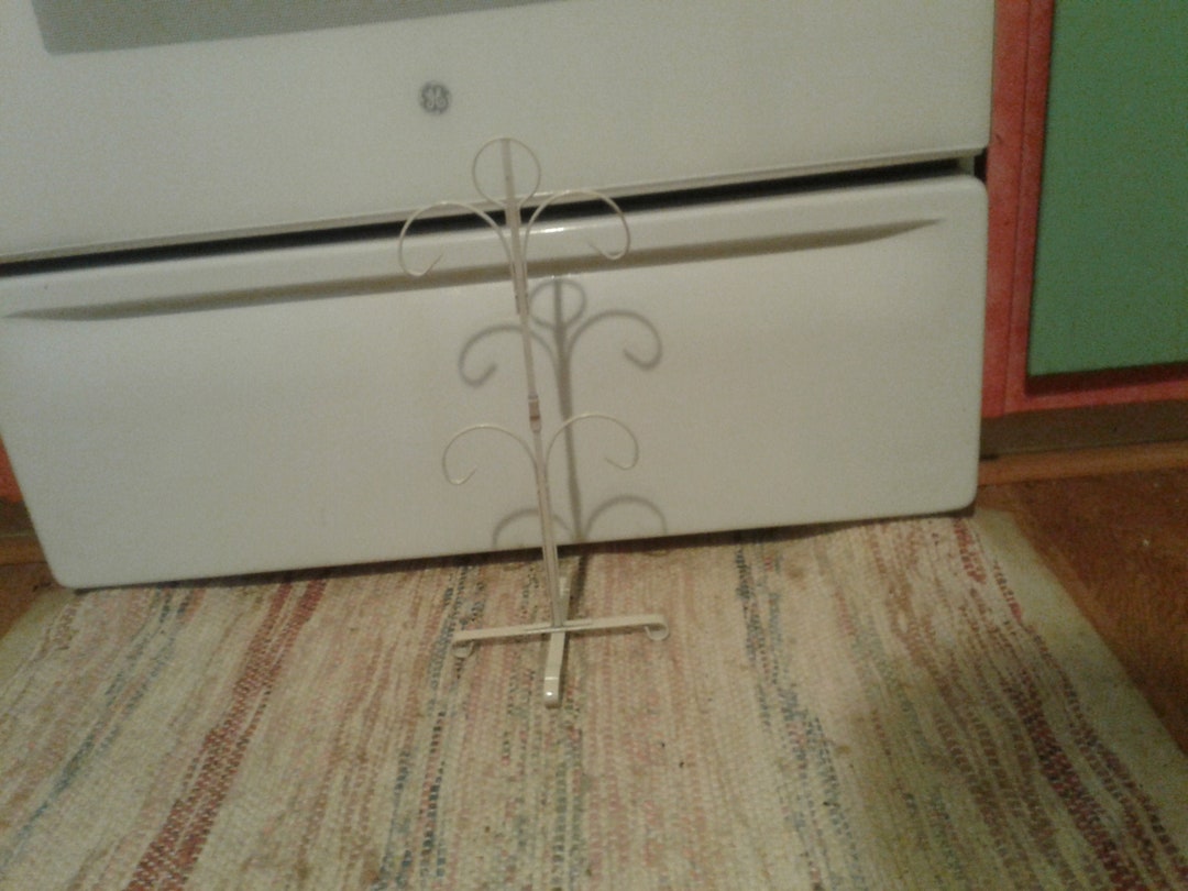 Ivory Painted Metal Tea Cup Holder / Coffee Mug Tree / Beach Etsy