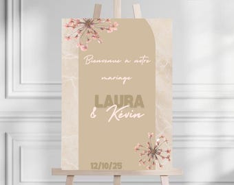 Cartel de boda, Boda de bienvenida, cartel de boda personalizado, decoración de boda digital, cartel de boda digital, diseño de boda