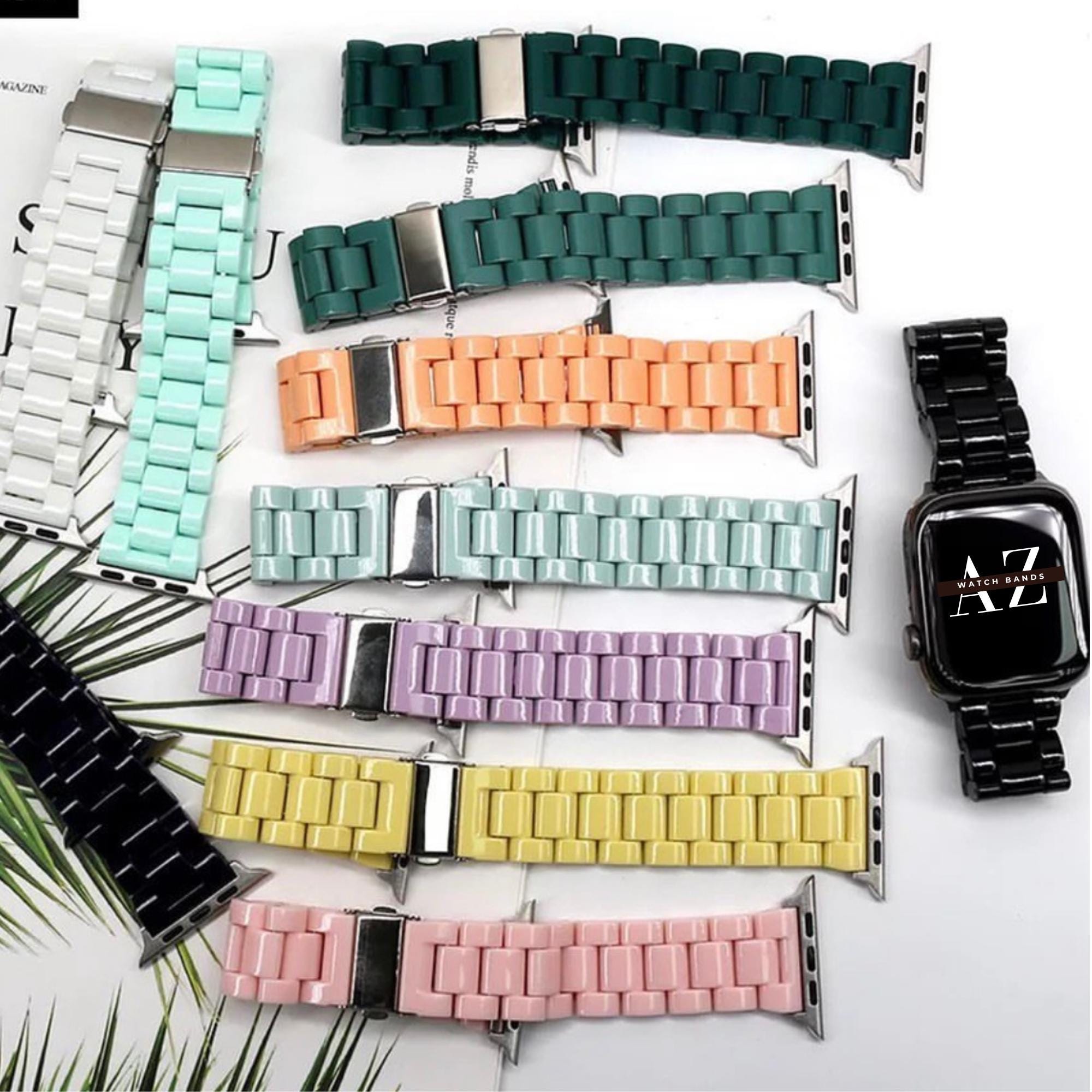 Stylish Lightweight Resin Apple Watch Bands for Men & Women, 38mm-49mm Amazon.com: Resin Band For Apple Watch 38mm 40mm 41mm 42mm  main image 2