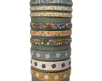 Neutral Floral Headband: Fabric Hair Band, Skinny or Wide