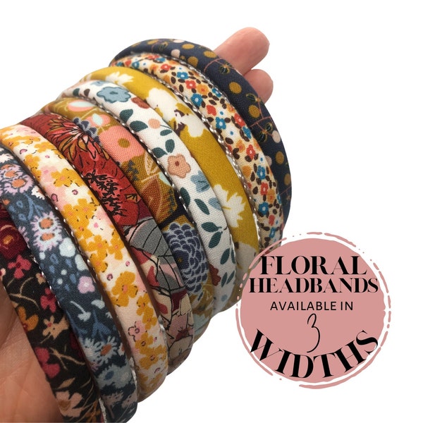 Fall & Winter Floral Headbands | Skinny, Thin, Average: Women or Girls