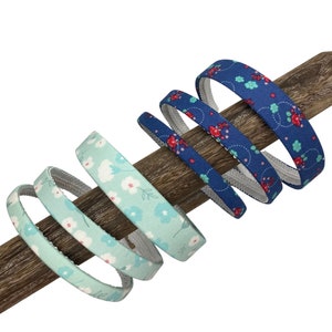 Blue Floral Headbands | Light Blue or Denim Blue Hair Bands | Women or Girls