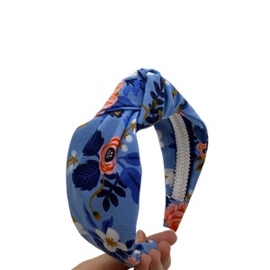 Periwinkle Floral Top Knot Headband from Rifle Paper Co. Fabric