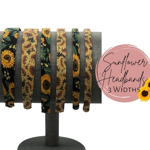 Sunflower Headbands | Autumn Harvest Floral Hair Bands: Women or Girls
