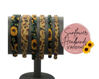 Sunflower Headbands | Autumn Harvest Floral Hair Bands: Women or Girls