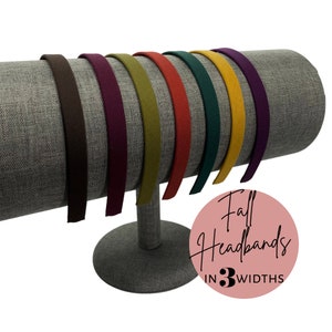Headband in Fall Solid Colors | Women and girls | Skinny Headband, Thin Headband or 1” Headband | Solid Neutral Colors