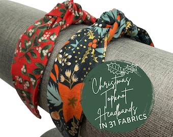 Top Knot Christmas Headbands from Rifle Paper Co. Fabrics | Women or Girls