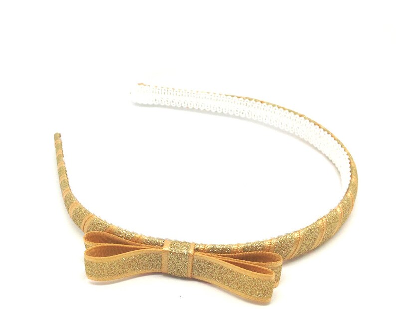 Gold Glitter Holiday Bow Headband Little Girl Headband Big Etsy