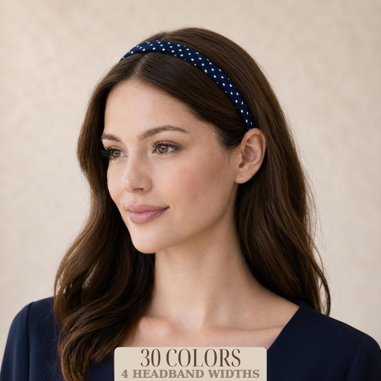 La Bella Headband Navy Shell Beaded Rhinestone stud studded Embellished Knotted Amazon.com : Atoden Royal Blue Headband with Pearl  main image 3