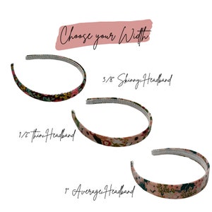 Headbands made from Rifle Paper Co. Fabrics Skinny Headband, Thin Headband, Average Headband image 7