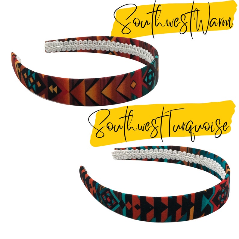 Aztec Headbands Southwest Hair Bands Women or Girls Etsy