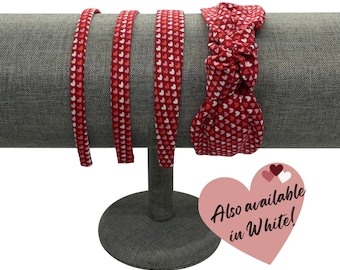 Valentine's Day Headbands & Top Knots - Red Heart Headbands for Girls or Women