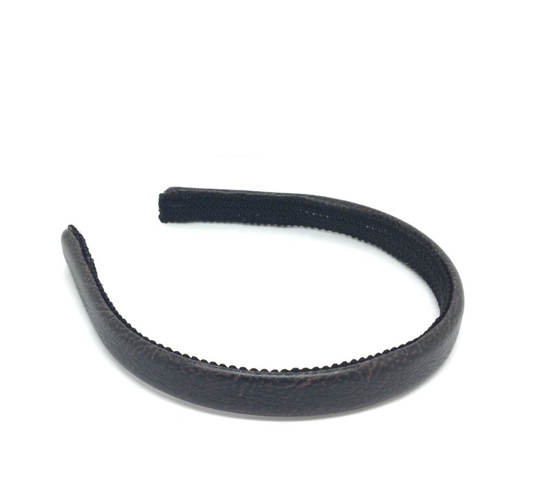 Dark Brown Faux Leather Headband Thin Faux Leather Headband Etsy