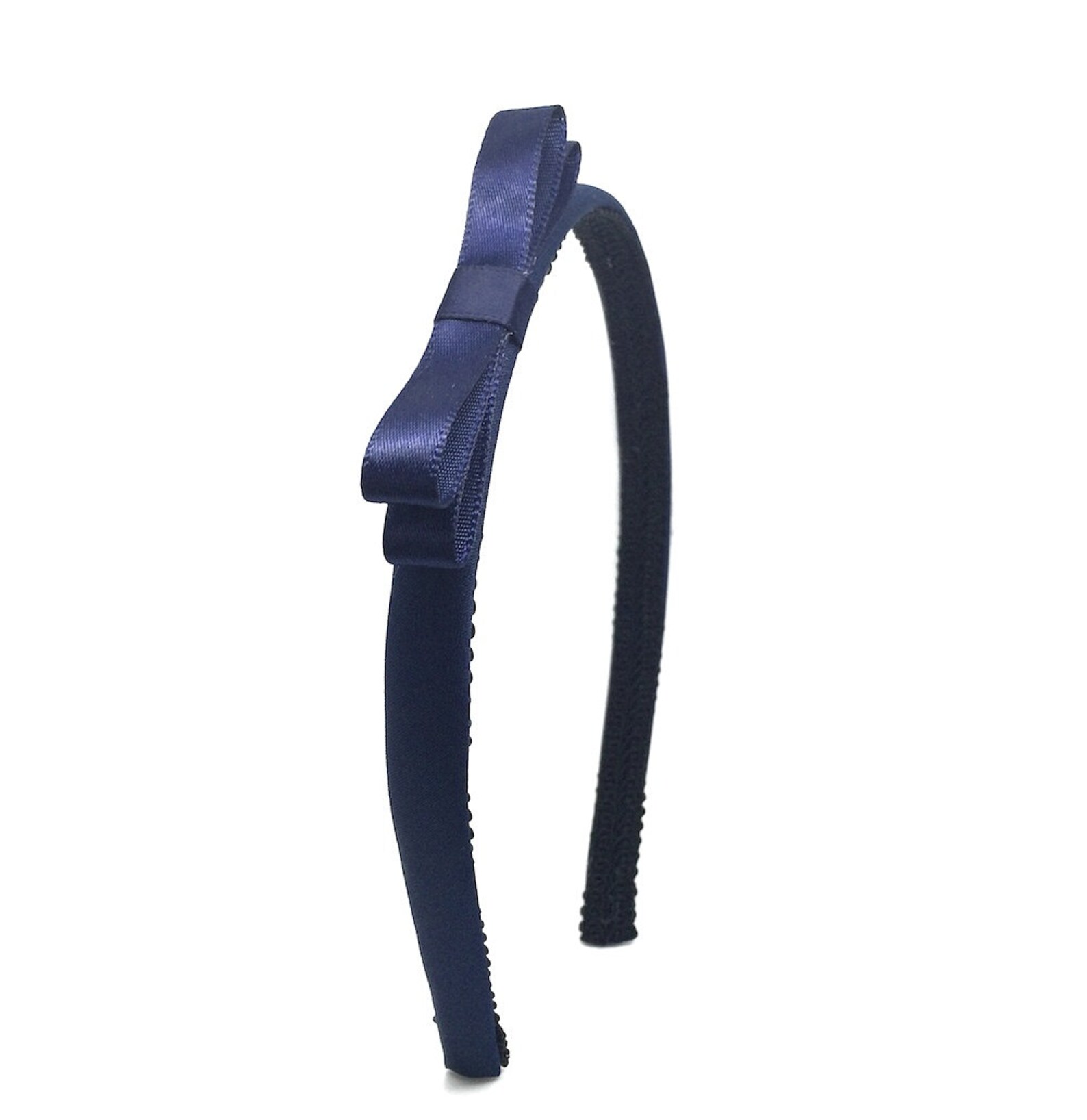 Navy Blue Bow Headband Satin Skinny Headband w/ Small Bow Etsy