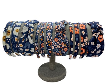 Organic Cotton Headbands | Navy, Mustard, Pumpkin, Slate Blue | Women or Girls