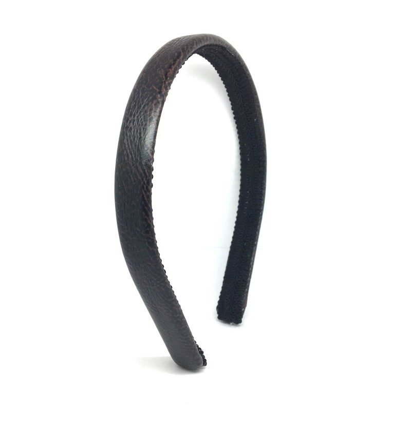 Dark Brown Faux Leather Headband Thin Faux Leather Headband Etsy