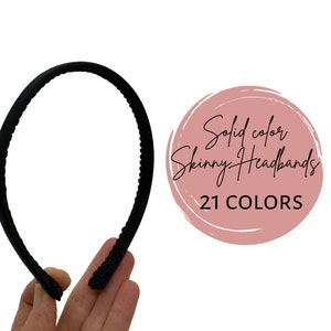 Skinny Solid Color Basic Headband, for girls & women image 1