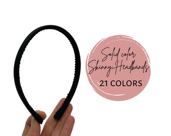 Skinny Solid Color Basic Headband, for girls & women