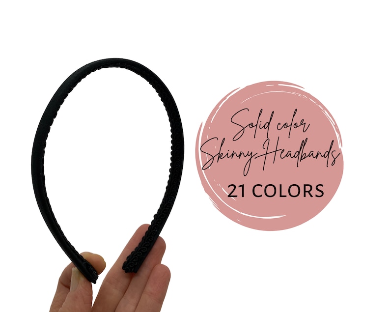 Skinny Solid Color Basic Headband, for girls & women image 1