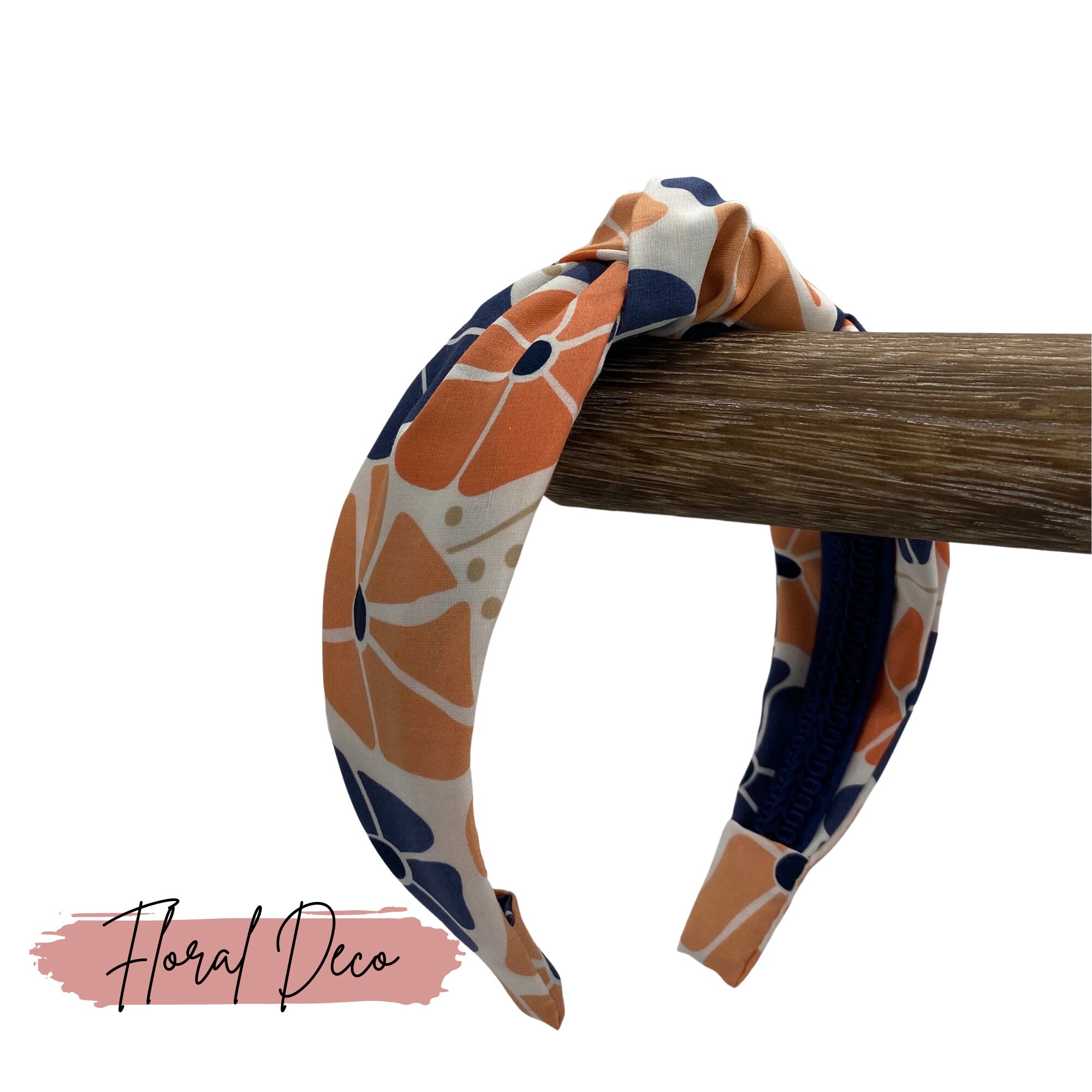 Headbands 2pc Set / NWT Top Knot Floral Headbands /Navy Mustard Set Mommy and Me Wispy Floral Headband Set – Spring Matching  main image 2