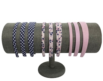 Preppy Gingham Plaid & Floral Headbands | Pink, Navy, White | Skinny, Thin and 1" Headbands