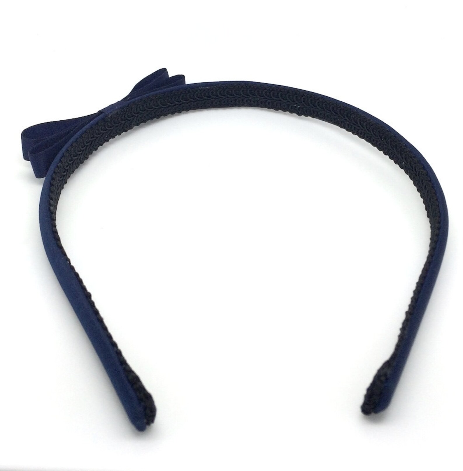 Navy Blue Bow Headband Satin Skinny Headband w/ Small Bow Etsy