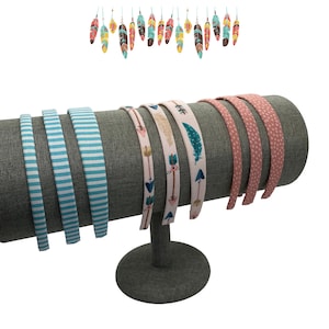Boho Headbands Feathers, Arrows, Stripes Pink, Aqua Skinny, Thin & 1 inch Headbands image 9