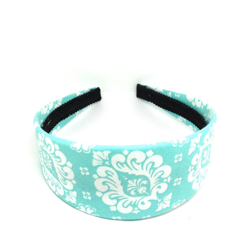 Extra Wide Mint Headband Preppy Damask Headband Mint Green & Etsy