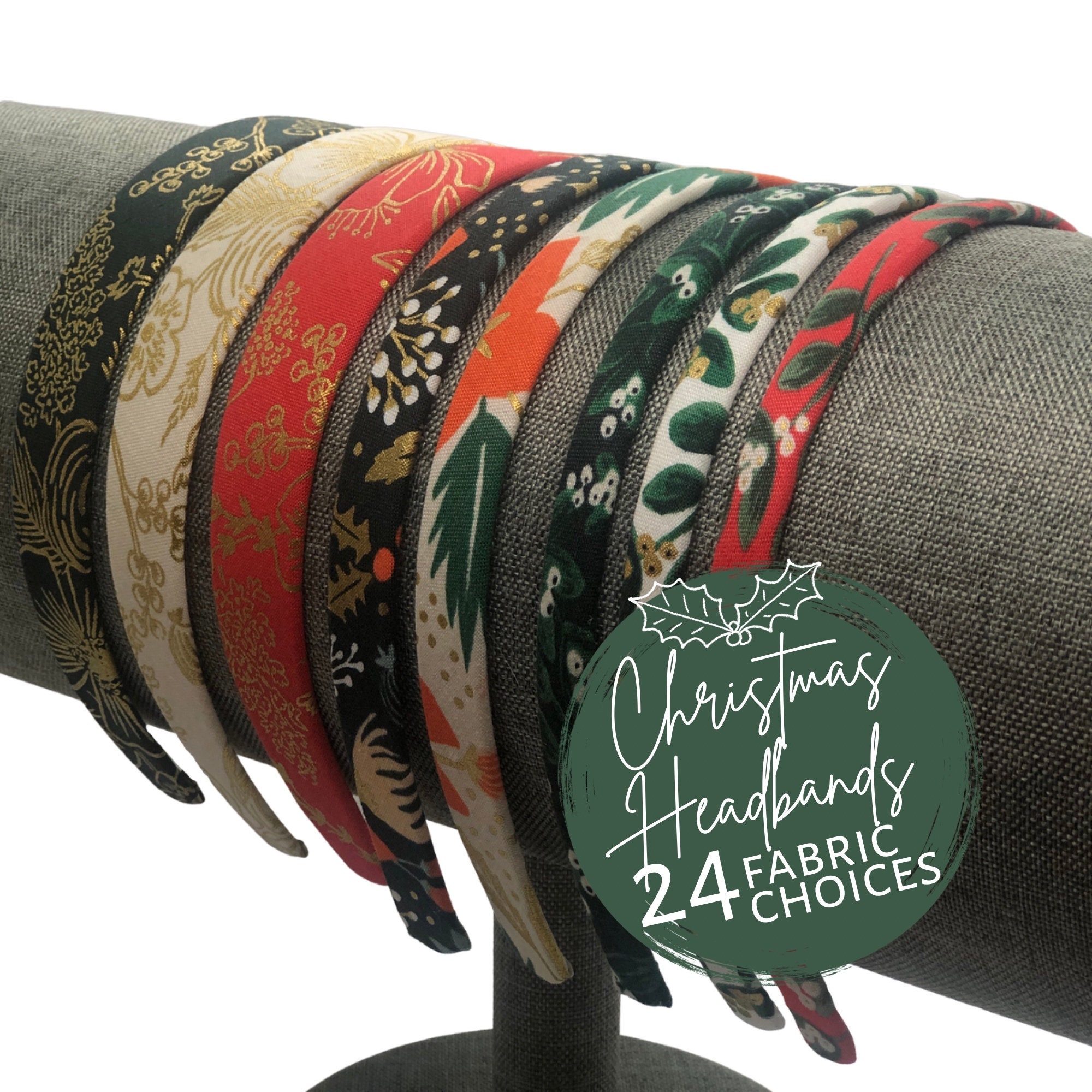 Set of 4 Christmas fabric headbands Christmas Headband - Etsy main image 3