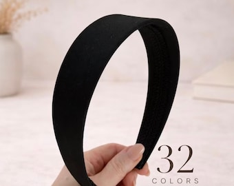 Fascia larga per capelli da donna o ragazza in 32 colori / Fascia rigida fatta a mano da 3,8 cm rivestita in tessuto liscio / Comodo accessorio per capelli per tutti i giorni